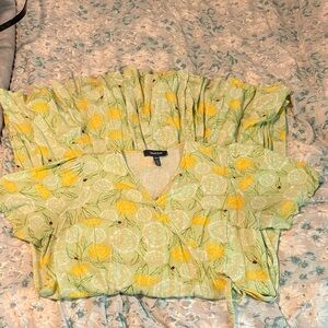ModCloth Ladybug and Dandelion Green and Yellow True Wrap Dress